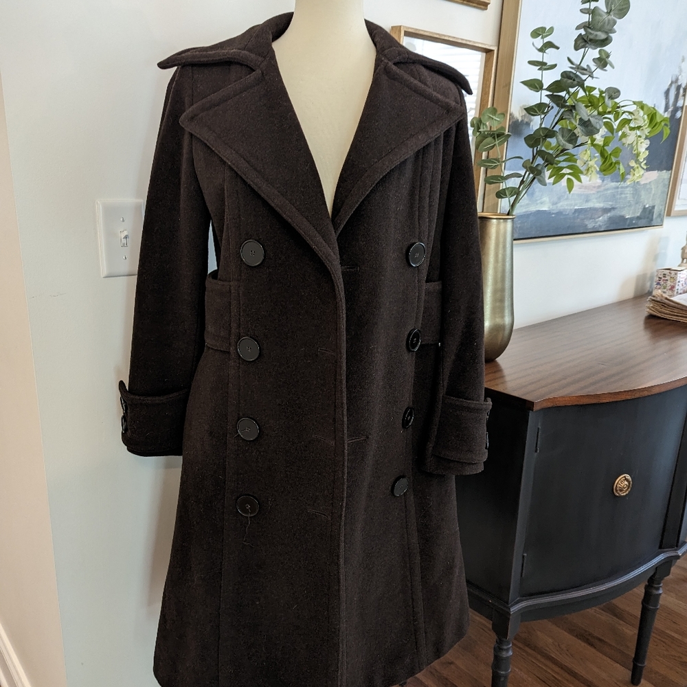 Zara Basic Dark Brown Pea Coat